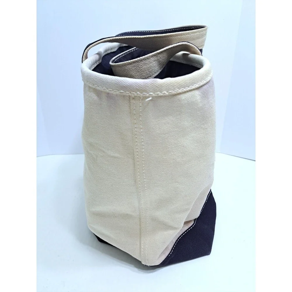 Vintage Lands End Canvas Boat Tote Beach Travel Bag Blue Large Philadelphia